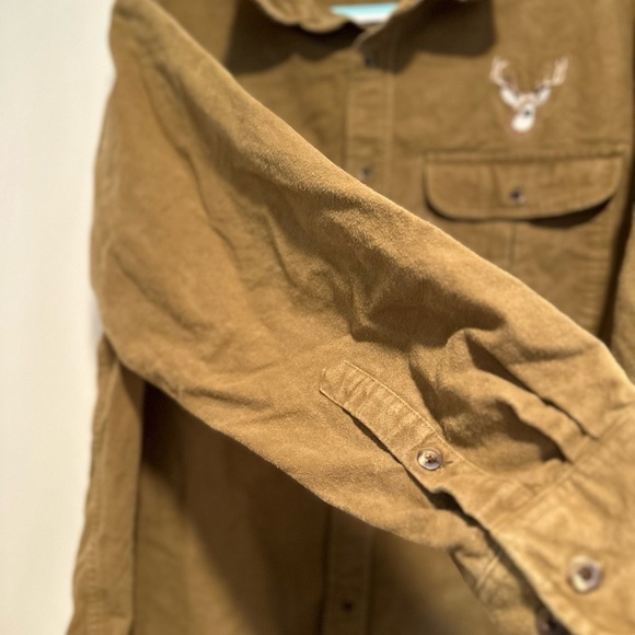 VTG 90s Sz: XL Cabela's Embroidered Deerskin Soft Chamois Flannel Button Down. - Picture 7 of 11